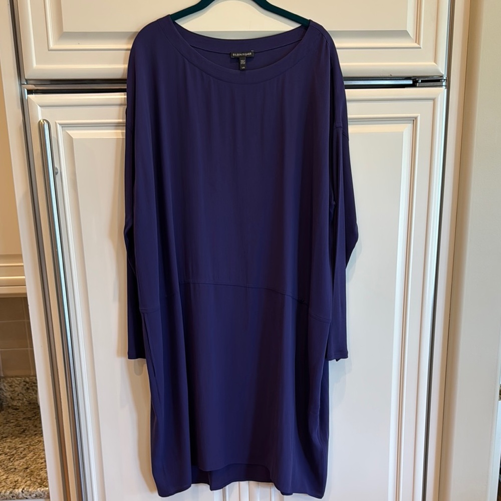 Eileen Fisher Women's Silk Tunic in Rich Purple